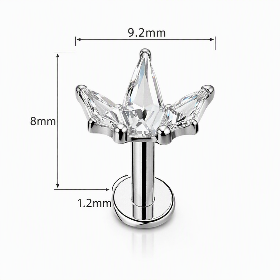 Piercing con zirconi in Titanio F136- Piercing per Lobo, helix, forward helix, conch, flat, tragus
