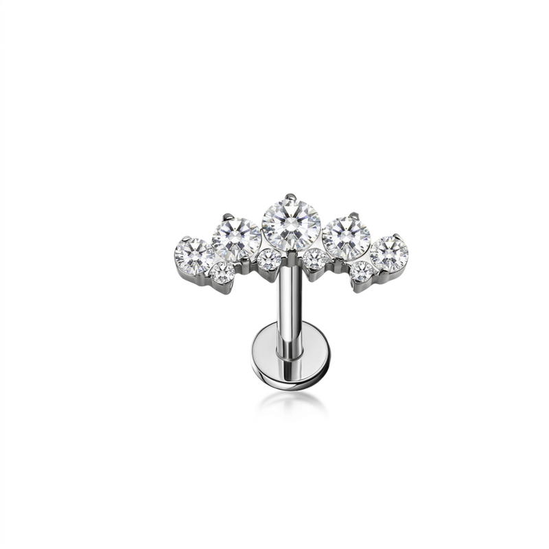 Piercing con zirconi in Titanio F136- Piercing per Lobo, helix, forward helix, conch, flat, tragus
