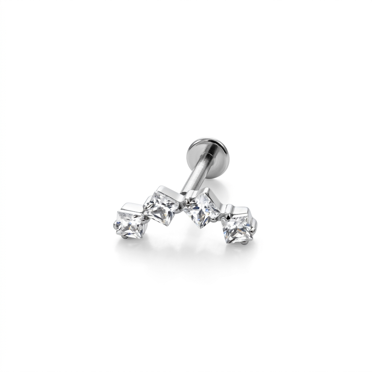 Piercing con zirconi in Titanio F136- Piercing per Lobo, helix, forward helix, conch, flat, tragus