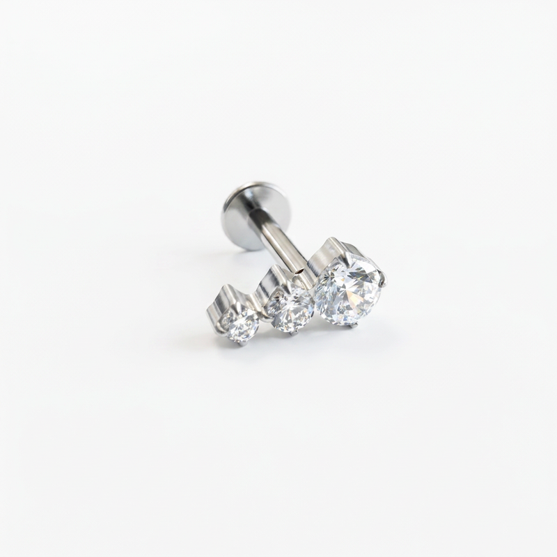 Piercing con zirconi in Titanio F136- Piercing per Lobo, helix, forward helix, conch, flat, tragus