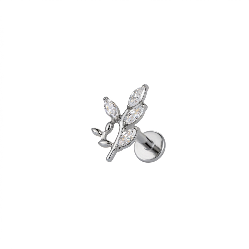 Piercing con zirconi in Titanio F136- Piercing per Lobo, helix, forward helix, conch, flat, tragus