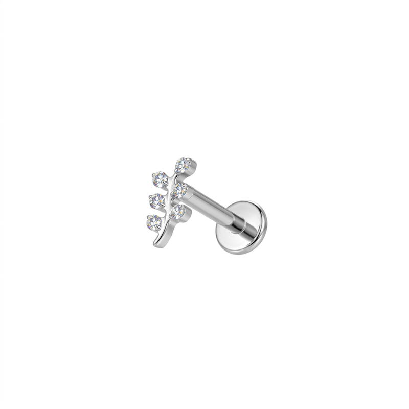 Piercing con zirconi in Titanio F136- Piercing per Lobo, helix, forward helix, conch, flat, tragus