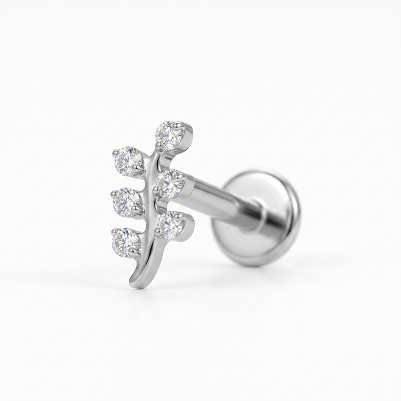 Piercing con zirconi in Titanio F136- Piercing per Lobo, helix, forward helix, conch, flat, tragus