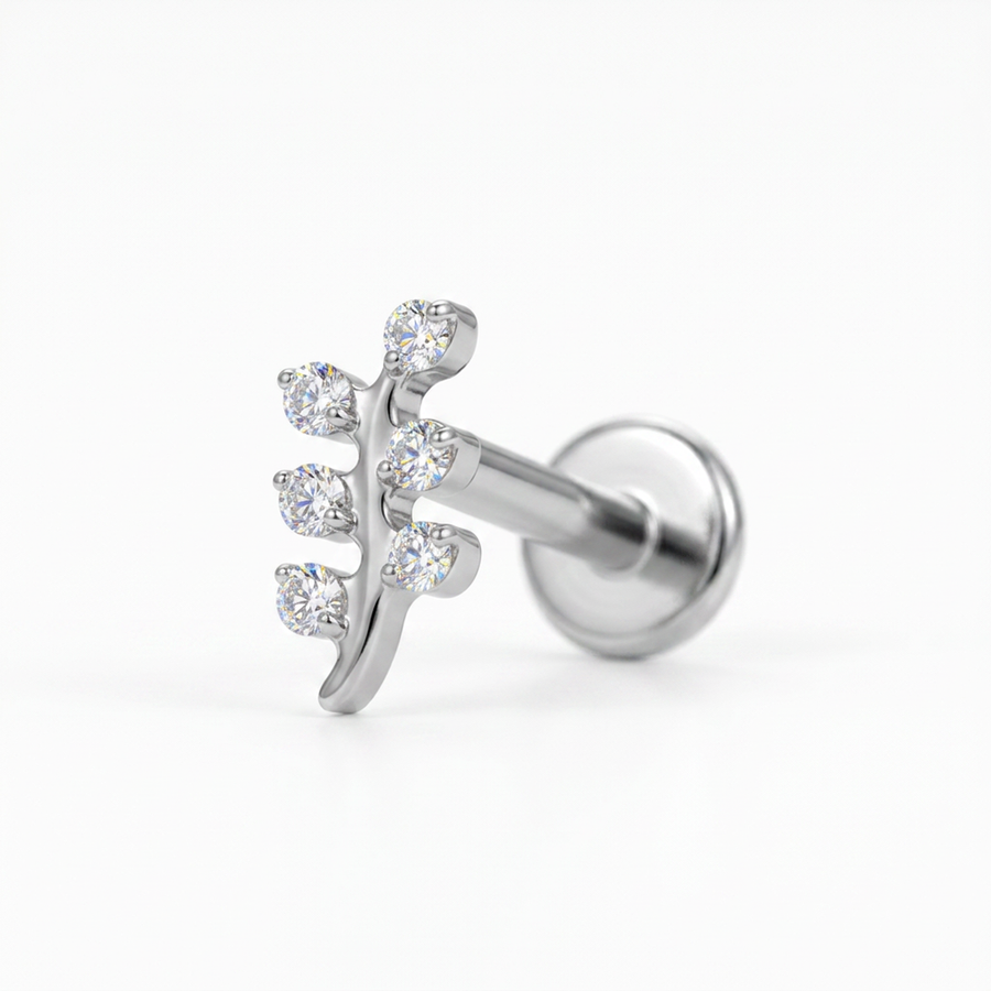 Piercing con zirconi in Titanio F136- Piercing per Lobo, helix, forward helix, conch, flat, tragus