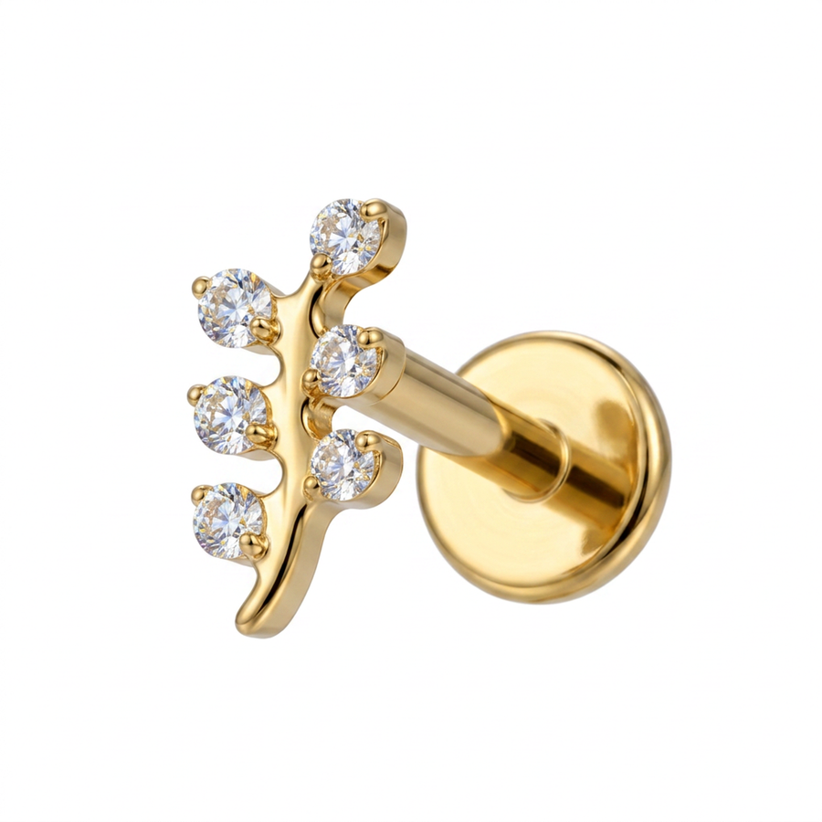 Piercing con zirconi in Titanio F136- Piercing per Lobo, helix, forward helix, conch, flat, tragus
