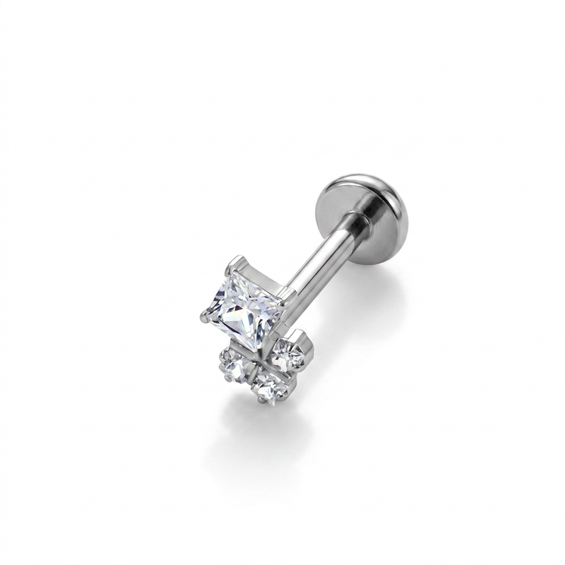 Piercing con zirconi in Titanio F136- Piercing per Lobo, helix, forward helix, conch, flat, tragus
