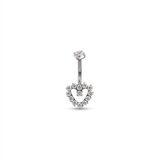 Piercing con cuore di zirconi in Titanio F136- Piercing per ombelico