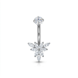 Piercing con zirconi in Titanio F136- Piercing per obelico