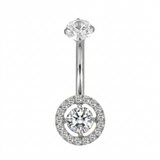 Piercing con zirconi in Titanio F136- Piercing per obelico
