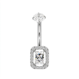 Piercing con zirconi in Titanio F136- Piercing per obelico