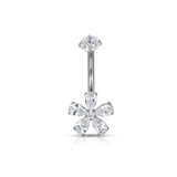 Piercing con zirconi in Titanio F136- Piercing per obelico