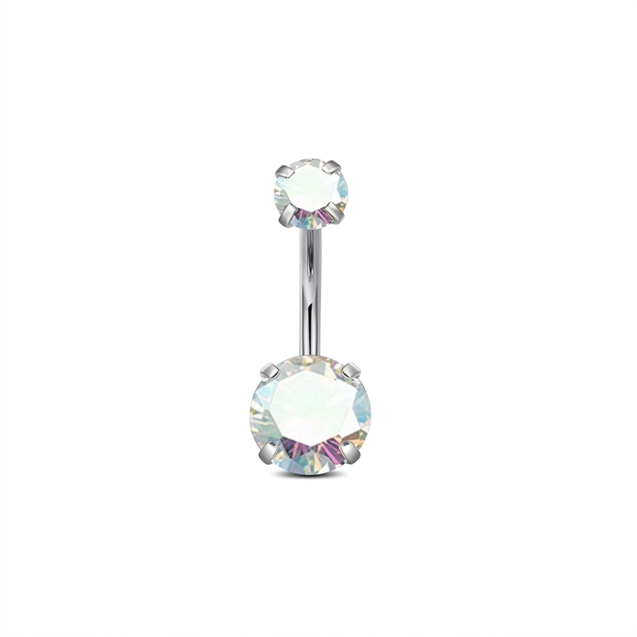 Piercing con zirconi in Titanio F136- Piercing per obelico
