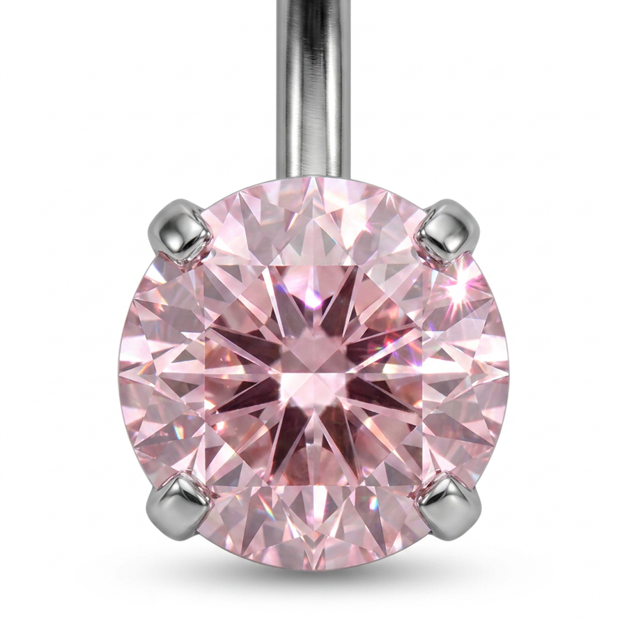 Piercing con zirconi in Titanio F136- Piercing per obelico