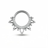 Piercing con zirconi e coroncina in Titanio G23 - Piercing per Lobo, helix, daith, septum