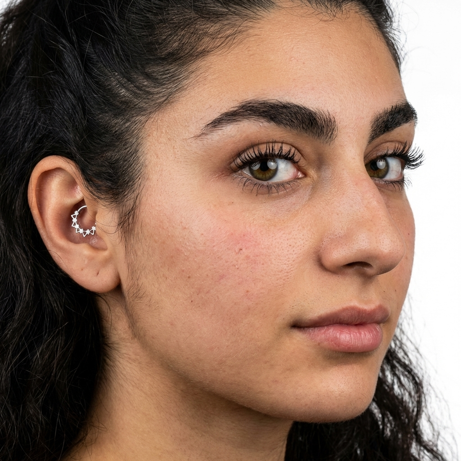 Piercing con zirconi in Titanio G23 - Piercing per Lobo, helix, daith, septum