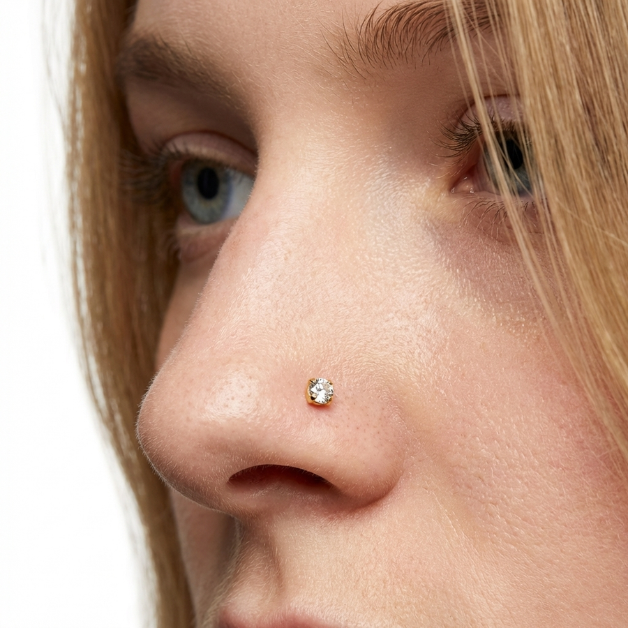 Piercing con zircone in Titanio G23- Piercing per naso