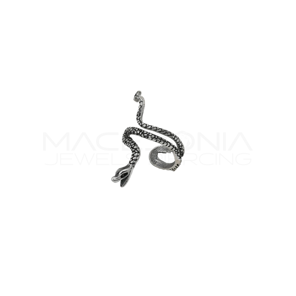 Orecchino Fake con Serpente in Acciaio Chirurgico 316L