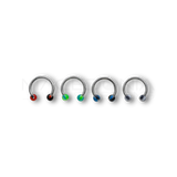 Piercing in acciaio chirurgico 316L con palline trasparenti a righe da 3 mm