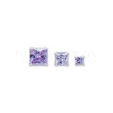 ORECCHINI CON ZIRCONE INCASTONATO IN ARGENTO 925 VIOLA