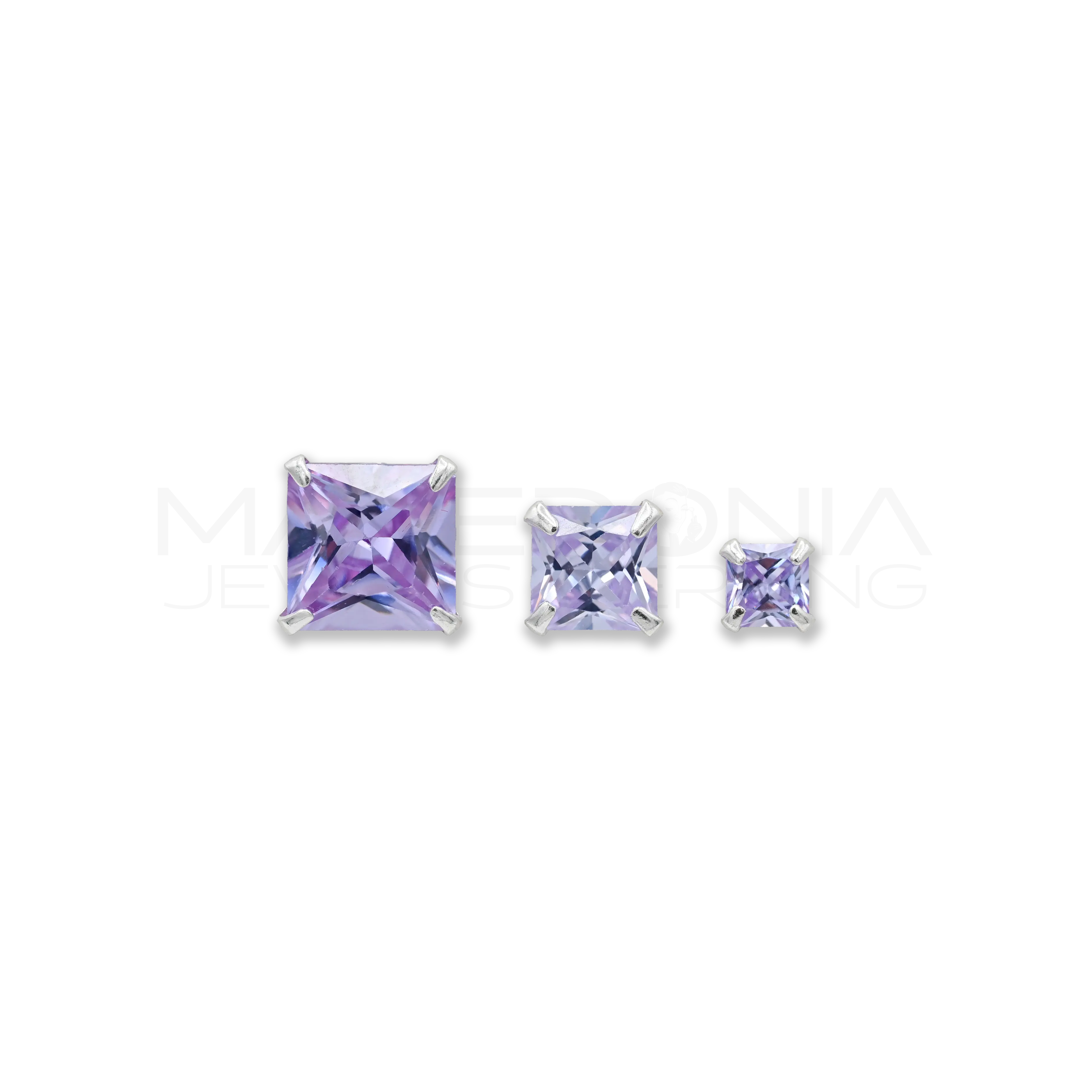 ORECCHINI CON ZIRCONE INCASTONATO IN ARGENTO 925 VIOLA