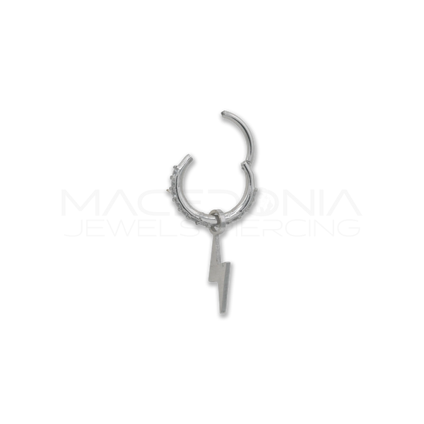 Pierc­ing Fulmine in Acciaio Chirurgico 316L con Zirconi