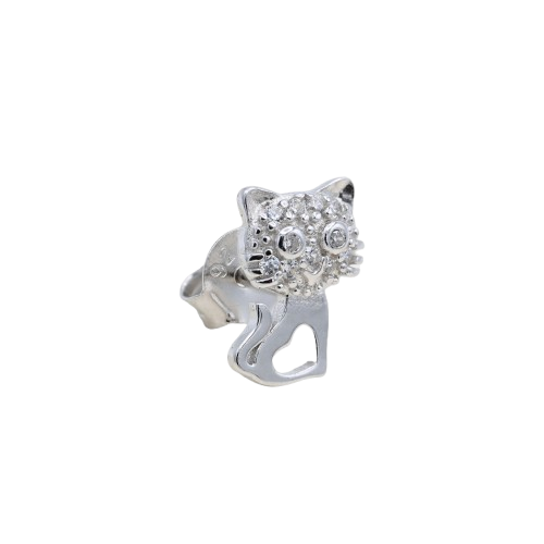 ORECCHINO CON GATTO ZIRCONATO
