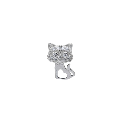 ORECCHINO CON GATTO ZIRCONATO