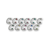 Piercing in acciaio chirurgico 316L con pallina da 3 mm e brillantini incastonati