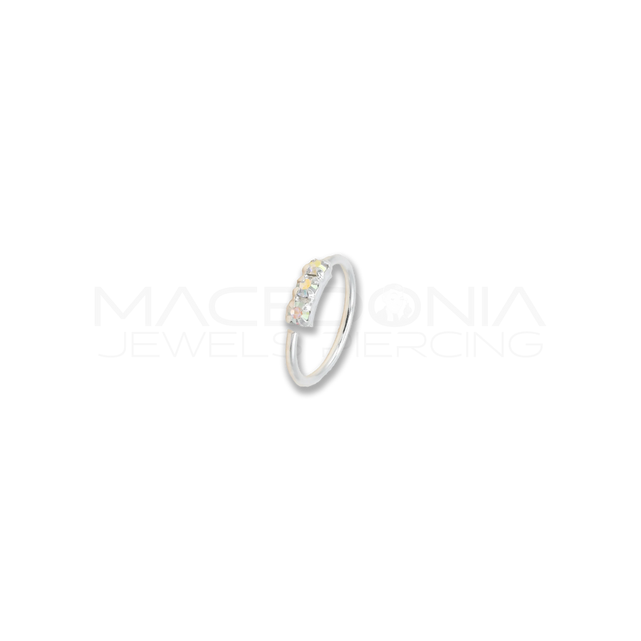 Nostril in Argento 925 con Tre Zirconi Incastonati