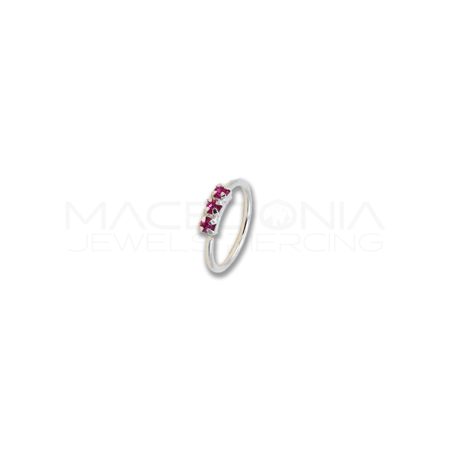 Nostril in Argento 925 con Tre Zirconi Incastonati