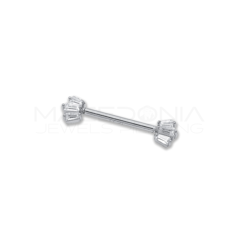 Piercing da Capezzolo in Acciaio Chirurgico 316L con Zirconi