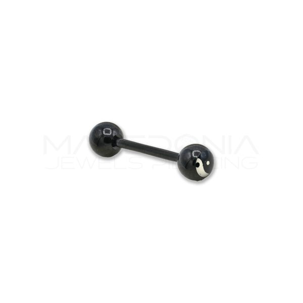 Barbell in acciaio chirurgico 316L con pallina Yin e Yang