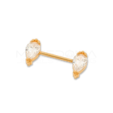 Piercing da Capezzolo in Acciaio Chirurgico 316L con Zircone e Palline