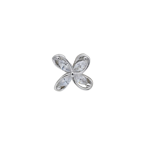 ORECCHINO CON FIORE ZIRCONATO