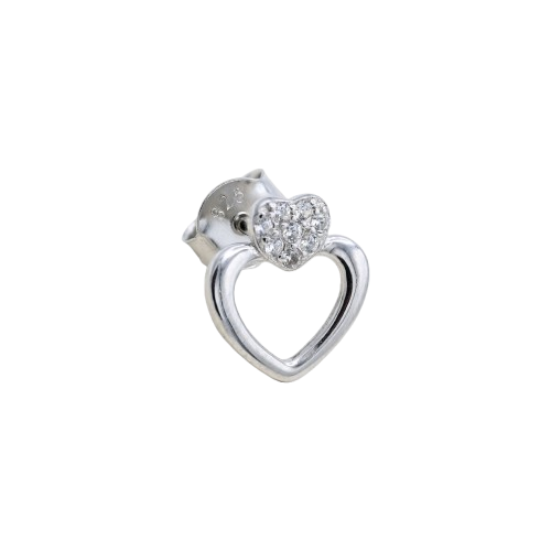 ORECCHINO CON CUORE ZIRCONATO