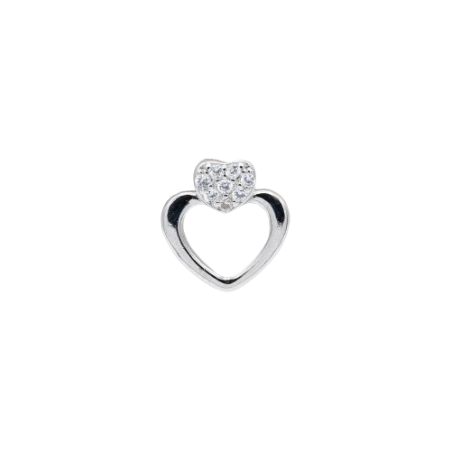ORECCHINO CON CUORE ZIRCONATO
