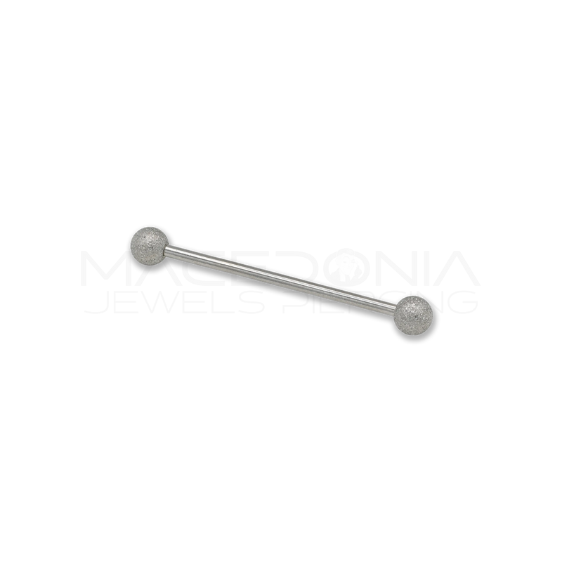 Barbell Industrial in Acciaio Chirurgico 316L con Palline Argentate