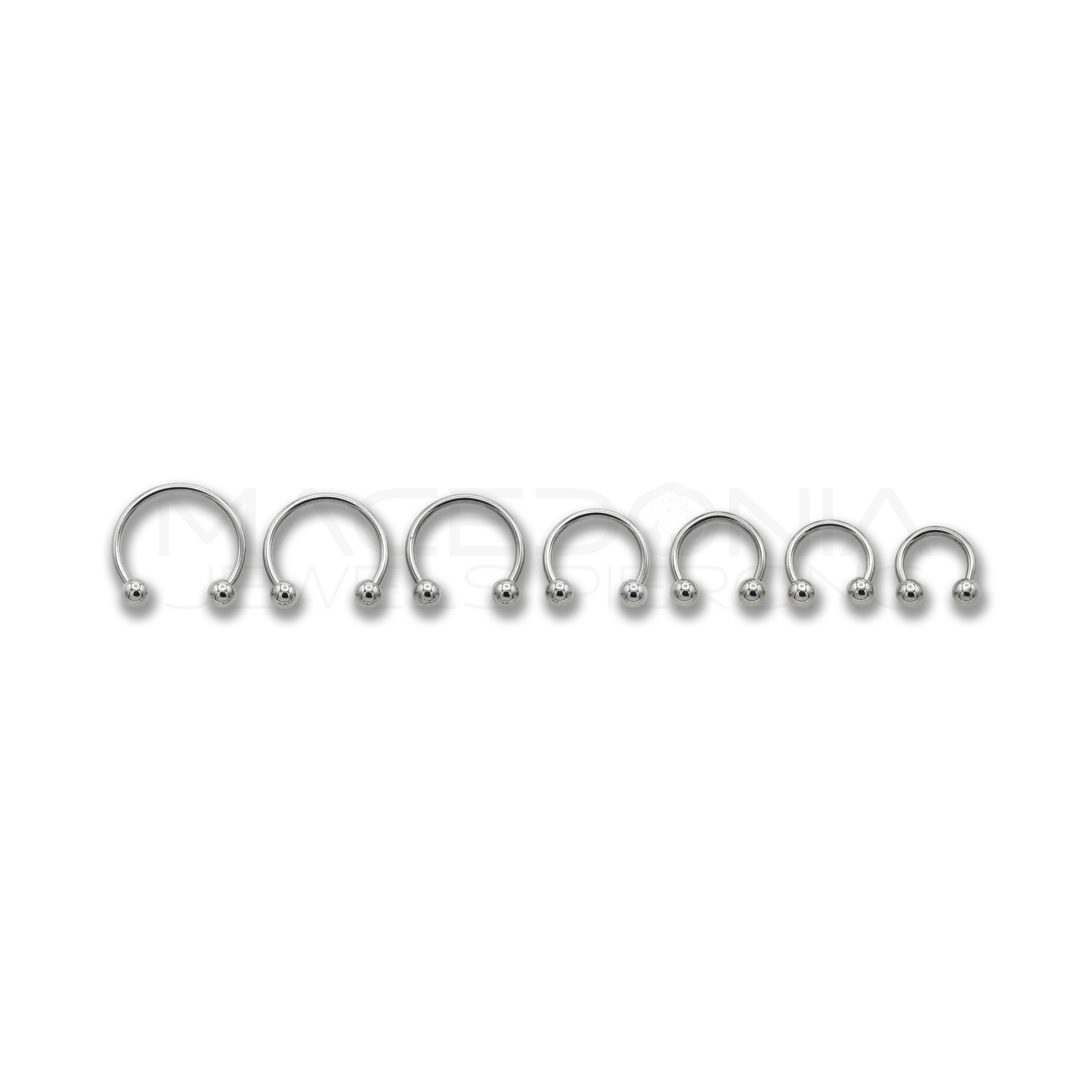 Piercing in acciaio chirurgico 316L con design a palline di colore argento