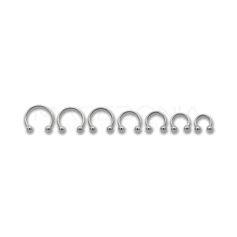 Piercing in acciaio chirurgico 316L con design a palline di colore argento