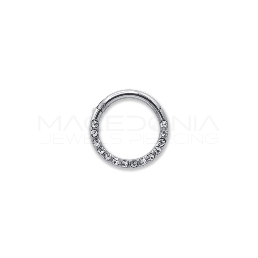 Piercing Clicker con Zirconi in acciaio chirurgico 316L