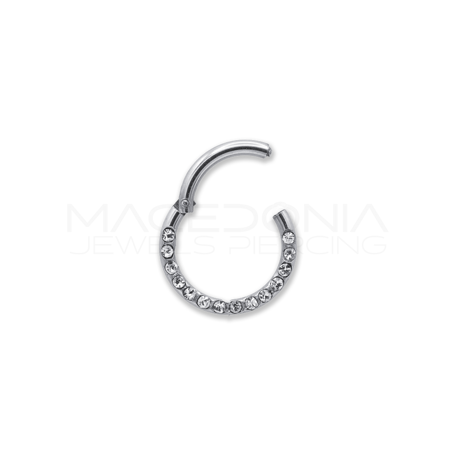 Piercing Clicker con Zirconi in acciaio chirurgico 316L