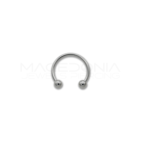 Piercing in acciaio chirurgico 316L con design a palline di colore argento