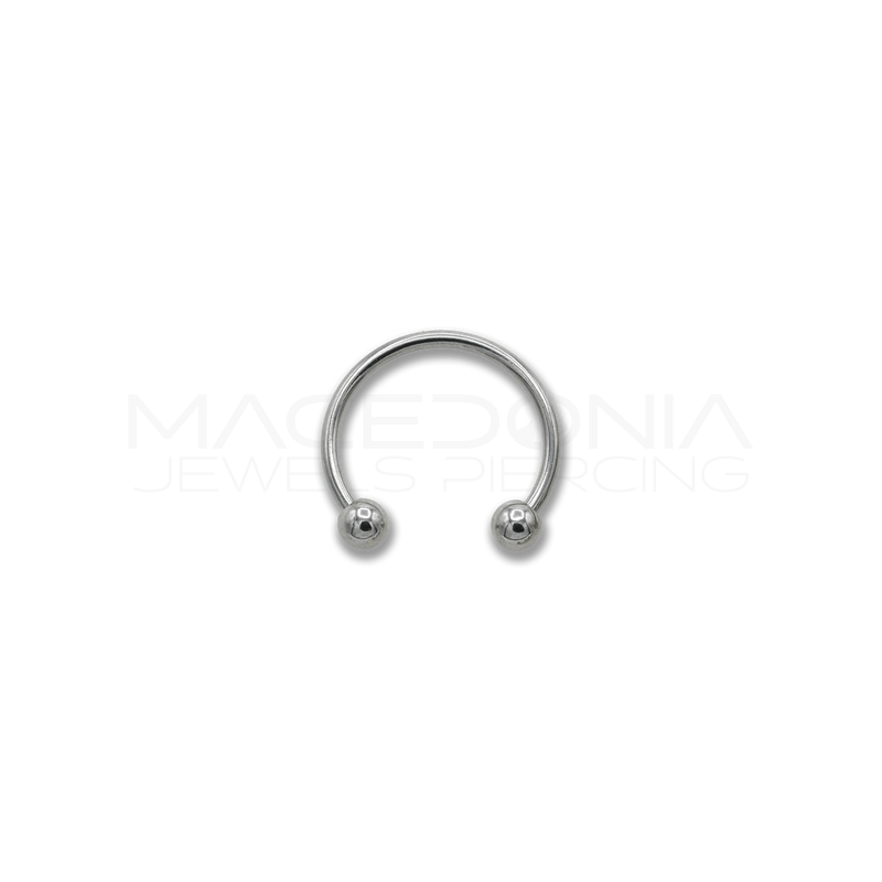 Piercing in acciaio chirurgico 316L con design a palline di colore argento