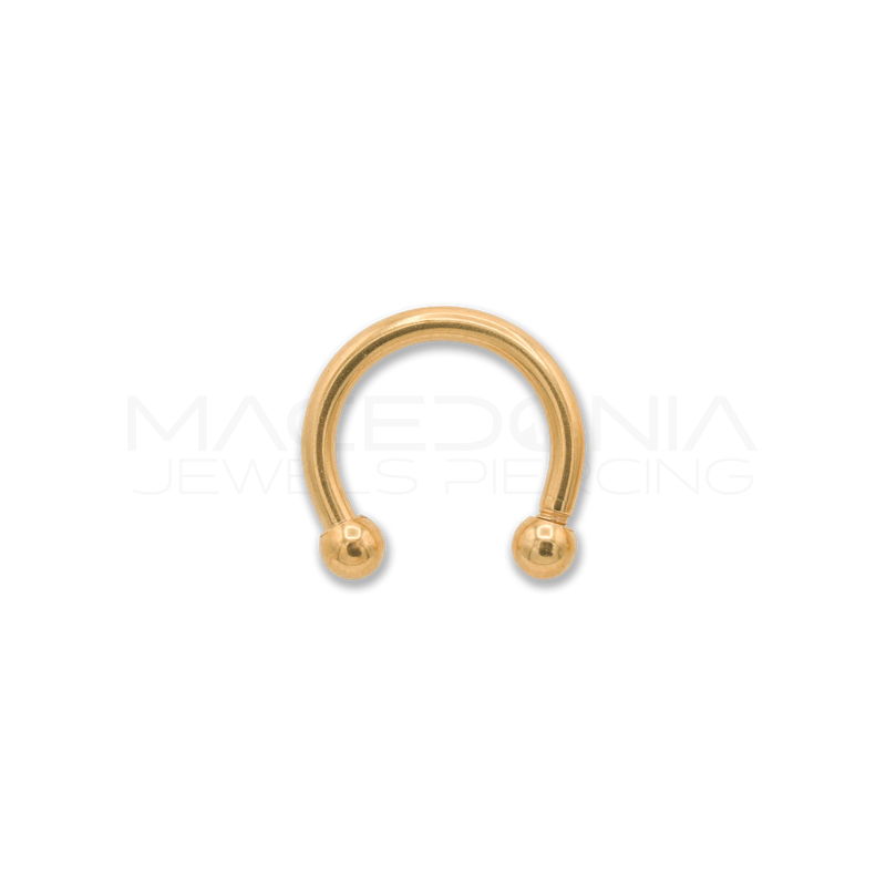 Piercing con palline colore oro, in acciaio chirurgico 316L