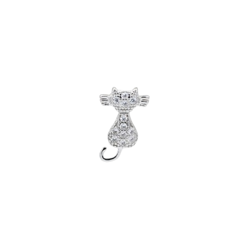 ORECCHINO CON GATTO ZIRCONATO