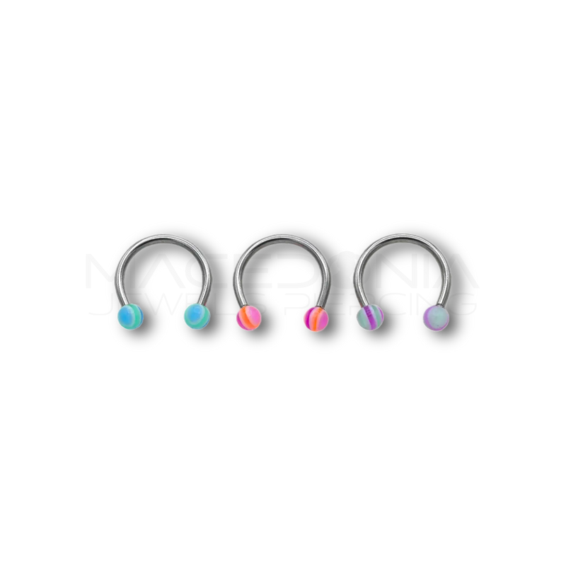 Piercing in acciaio chirurgico 316L con palline a strisce da 3 mm