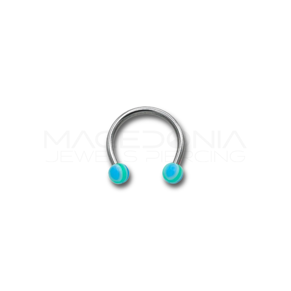 Piercing in acciaio chirurgico 316L con palline a strisce da 3 mm