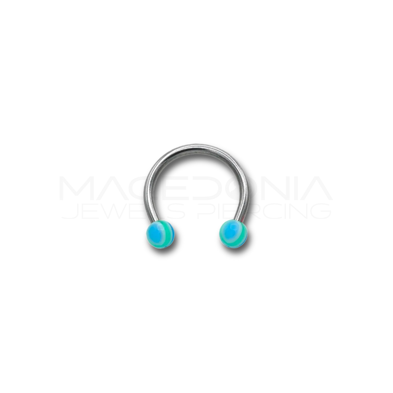 Piercing in acciaio chirurgico 316L con palline a strisce da 3 mm