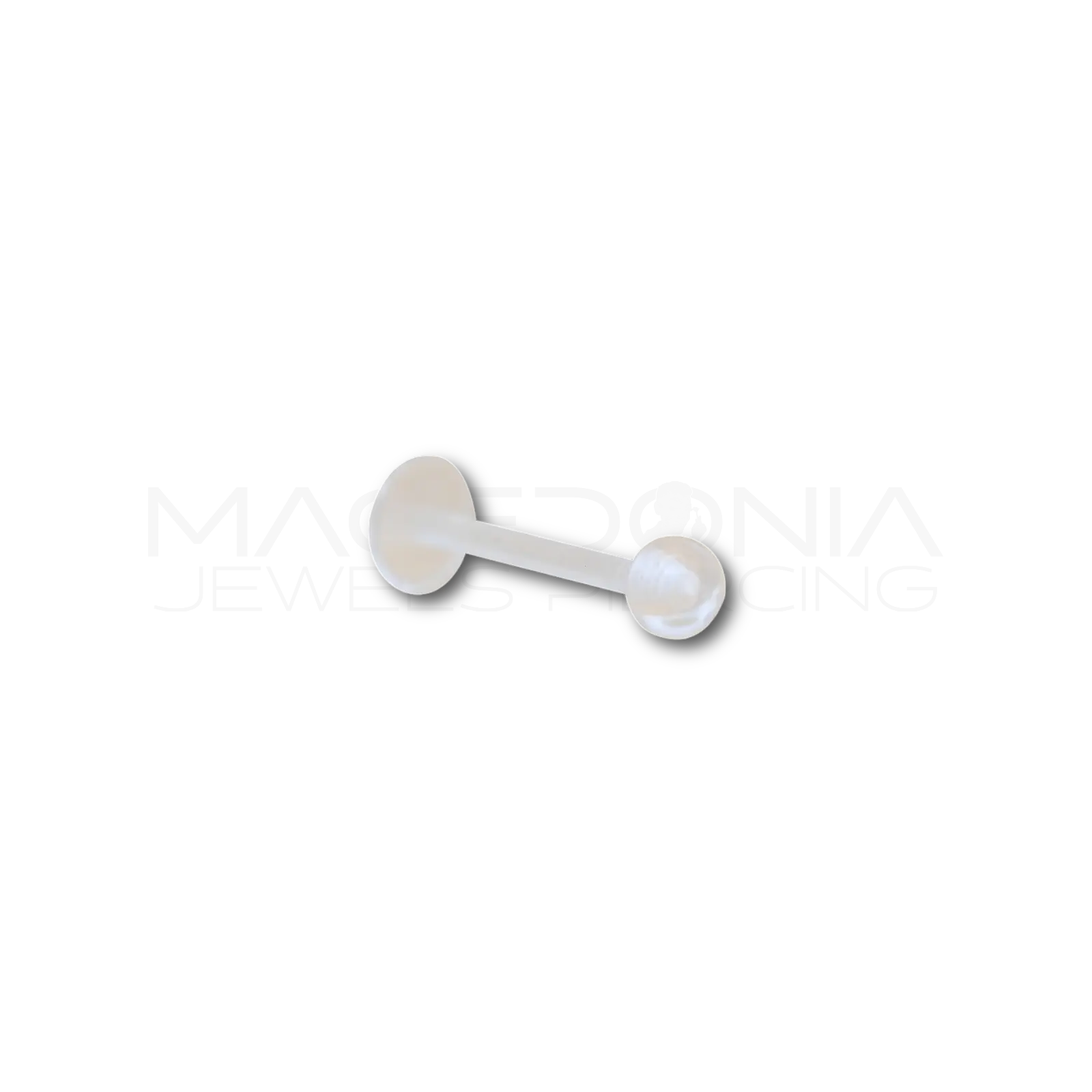 Labret in Teflon con palline 5x6 mm materiale anallergico e flessibile