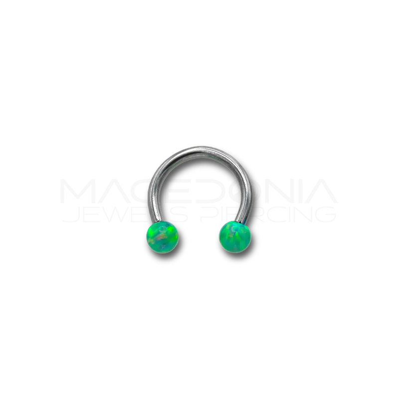 Piercing in acciaio chirurgico 316L con palline in opale da 3 mm